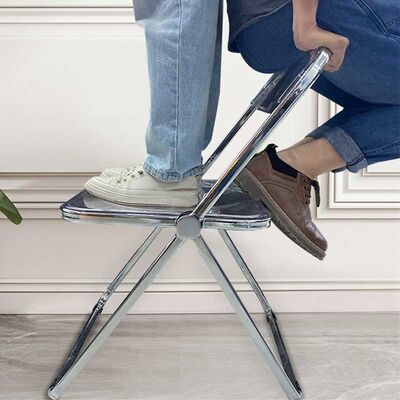 Portable Indoor Outdoor Chair Transparent Metal Plastic Folding Chairs