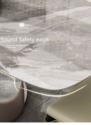 White Grey Marble Stone Dining Table And Chairs 4 6 Pc Dining Room Set