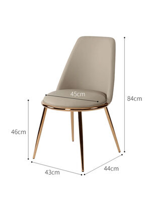 Outdoor Gold Metal Frame Dining Chairs Minimalist North European Style Dining Set Comfortable