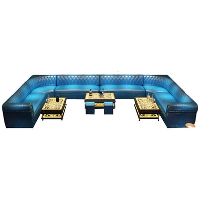 3m Wide 12 Seater Custom U Shaped Club Lounge Sofa With Chaise Strip