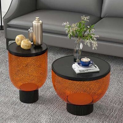 Round Tempered Glass Center Table Living Room Coffee Large Small Bowl 35x52cm