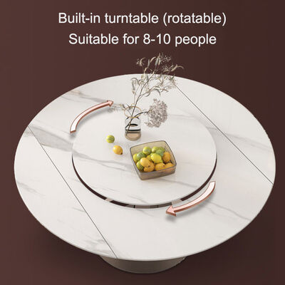 120cm 4 5 6 Seater White Round Extendable Dining Table And Chairs 4 To 6 Turntable Rotating
