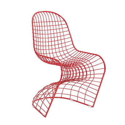 S Shaped Metal Wire Outdoor Dining Chair Classic Designer Simple 53x65x89cm