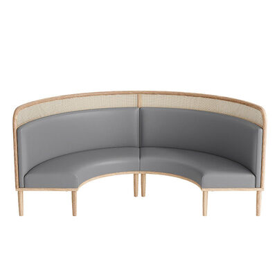 Combination Leather Club Sofa Curved U Shaped Customized Metal Skeleton