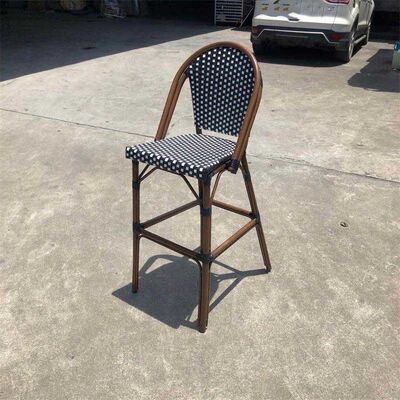 Weatherproof Outdoor Bar Stools Rattan Bistro Cafe High Bar Chairs