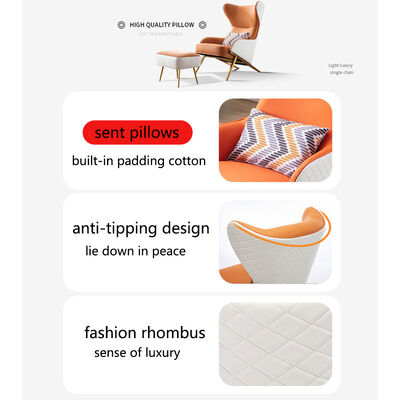 Nordic Wing Stainless Steel Armchair Lounge Single Chairs Eucalyptus Inner