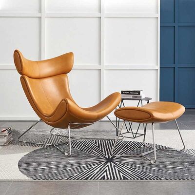 Modern Living Room Leather Lounge Single Sofa Customized Color Synthetic Leather