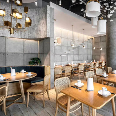 Καλή τιμή Προσαρμοσμένα έπιπλα εστιατορίων εξωτερικός κήπος ξύλινα τραπέζια και καρέκλες από ράταν σετ εστιατορίων σε απευθείας σύνδεση