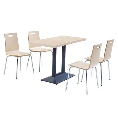 Καλή τιμή Wholesale Price Restaurant Table and Chair Bentwood 4 Seater With Metal Frame σε απευθείας σύνδεση