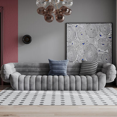 Καλή τιμή Σύγχρονος επικαλυμμένος καναπέδων μονίππων καναπές τμηματικά γκρίζα 4 Seater καναπέδων κοιμώμεών μετατρέψιμος σε απευθείας σύνδεση