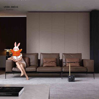 Καλή τιμή 3 καφετής διαμορφωμένος Λ καναπές Loveseats δέρματος κομματιού άνετο για το μικρό διαμέρισμα σε απευθείας σύνδεση