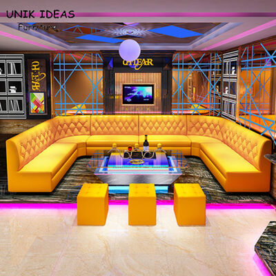 Καλή τιμή Μεγάλος σε σχήμα υ τμηματικός καναπές δέρματος 3 κομματιού για τη μικρή διαστημική καφετέρια ιδιωτικότητας KTV σε απευθείας σύνδεση