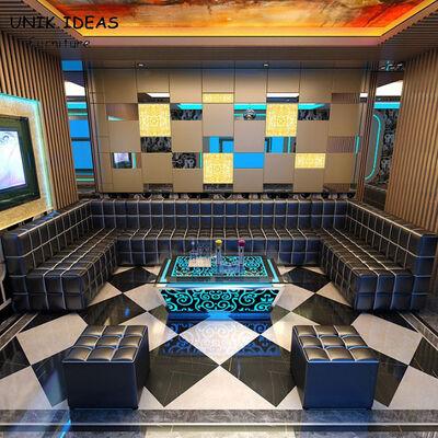 Καλή τιμή μπλε μαύρος σε σχήμα υ τμηματικός καναπές 11 10 Seater με οδηγημένο το Recliners πίνακα κύβων σε απευθείας σύνδεση