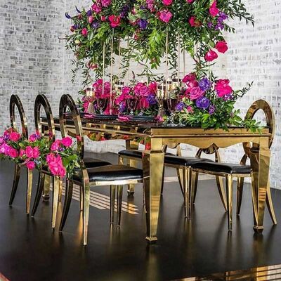 Καλή τιμή Τοπ γαμήλιος πίνακας 120x240x75cm πλαίσιο 0.42cbm γυαλιού διακοσμήσεων ανοξείδωτου σε απευθείας σύνδεση